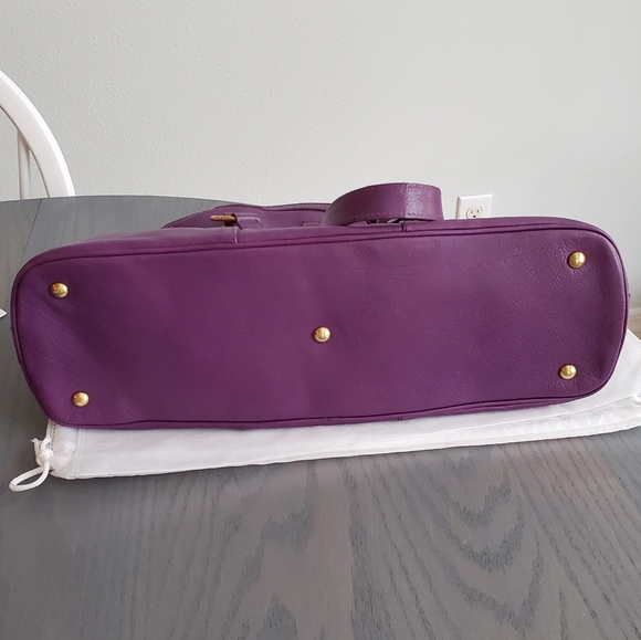 SOLD ⚜ Yves Saint Laurent purple leather Muse bag - Picture 7 of 8